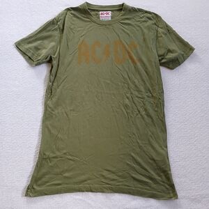ac⚡️dc ♡ american needle vintage fade brass tacks green teen band shirt